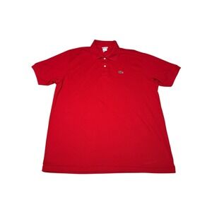 Lacoste Polo Shirt Mens Size 9 Red Short Sleeve Cotton Classic Fit